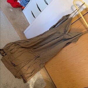 Brown Sleeveless Maxi Dress